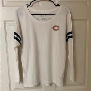 Nike Women’s Chicago Bears White Long Sleeve Shirt with Blue Stripes